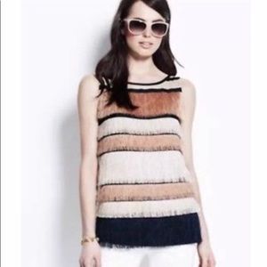 Ann Taylor fringed sleeveless top